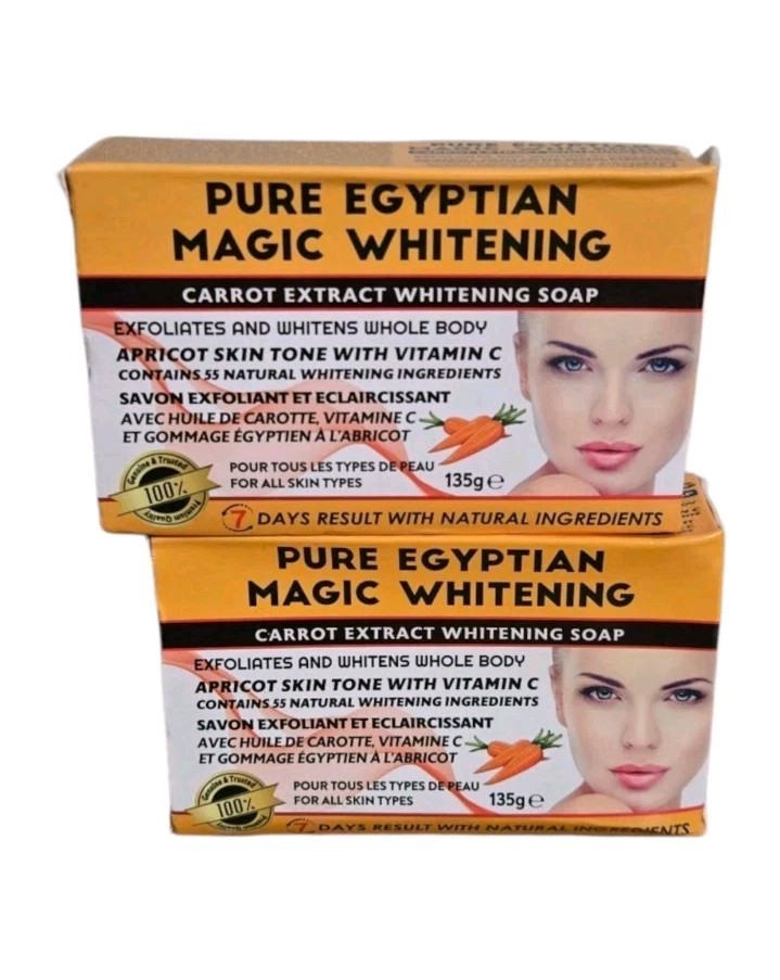 X2 soap. Pure egyptian carrot extracts whitenizer,/ exfoliating. 135gx2