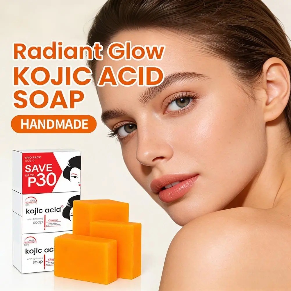 Kojic Acid Soap Dark Skin Whitening, Lightening & Brightening Soap (Pack of 3)