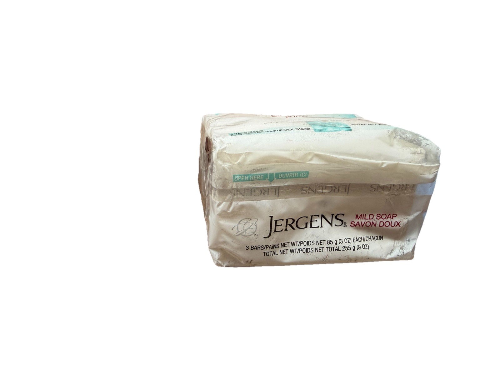 Jergens Mild Bar Soap Pure & Natural 3 Bars 3oz each New Old Stock. SEE IMAGES