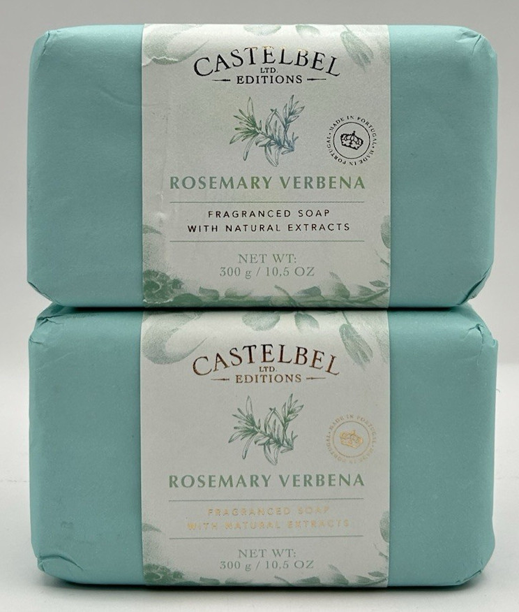 2 Pack Castelbel 10.5oz Bar Soap Rosemary Verbena Large Scented Natural Extracts