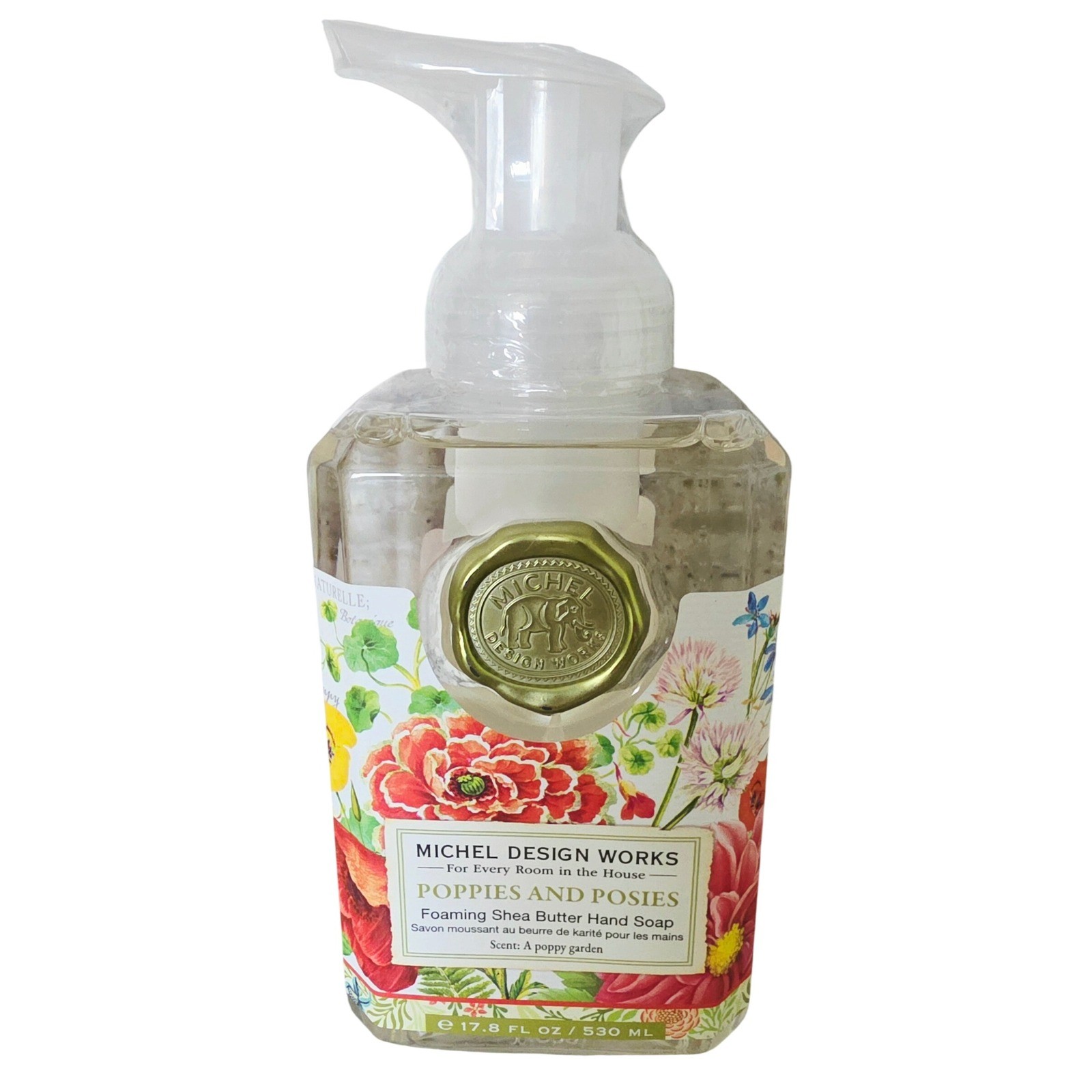 Michel Design Works Poppies Posies Foaming Shea Butter Hand Soap 17.8 fl oz NEW