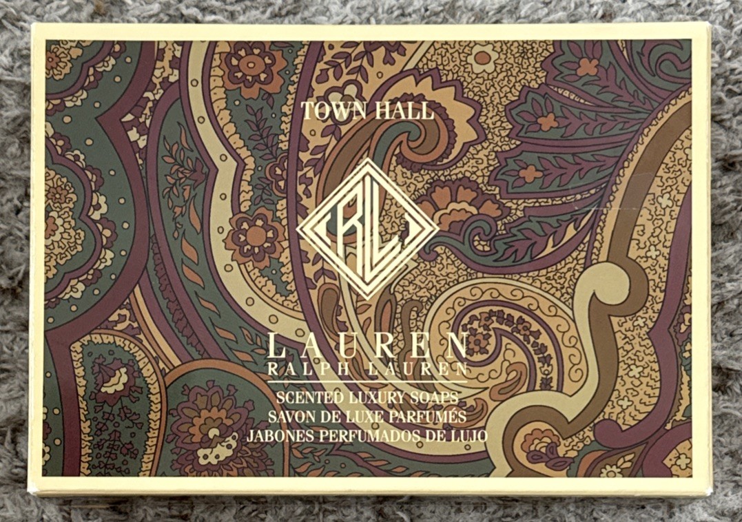 RALPH LAUREN VINTAGE TOWN HALL 6 PC SCENTED LUXURY SOAP GIFT BOX SET BRAND NEW!!