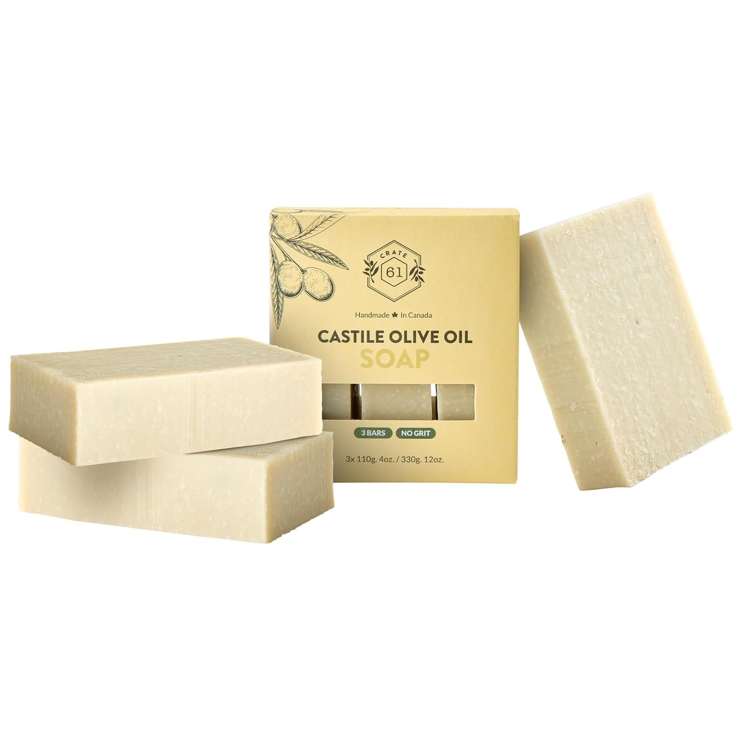 Crate 61, Handmade in Canada, Plant Based Cold Process Natural Bar Soap For F…
