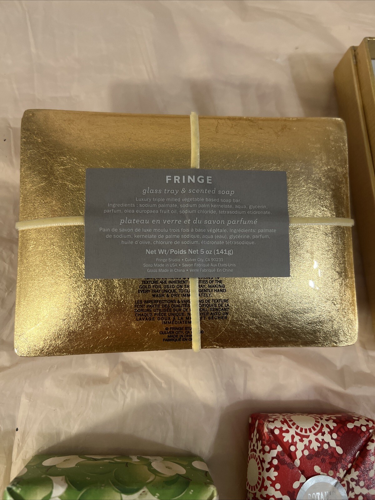 Fringe Alchemy Collection Scented Soap Savin & Glass Tray +4 Scented Soaps New