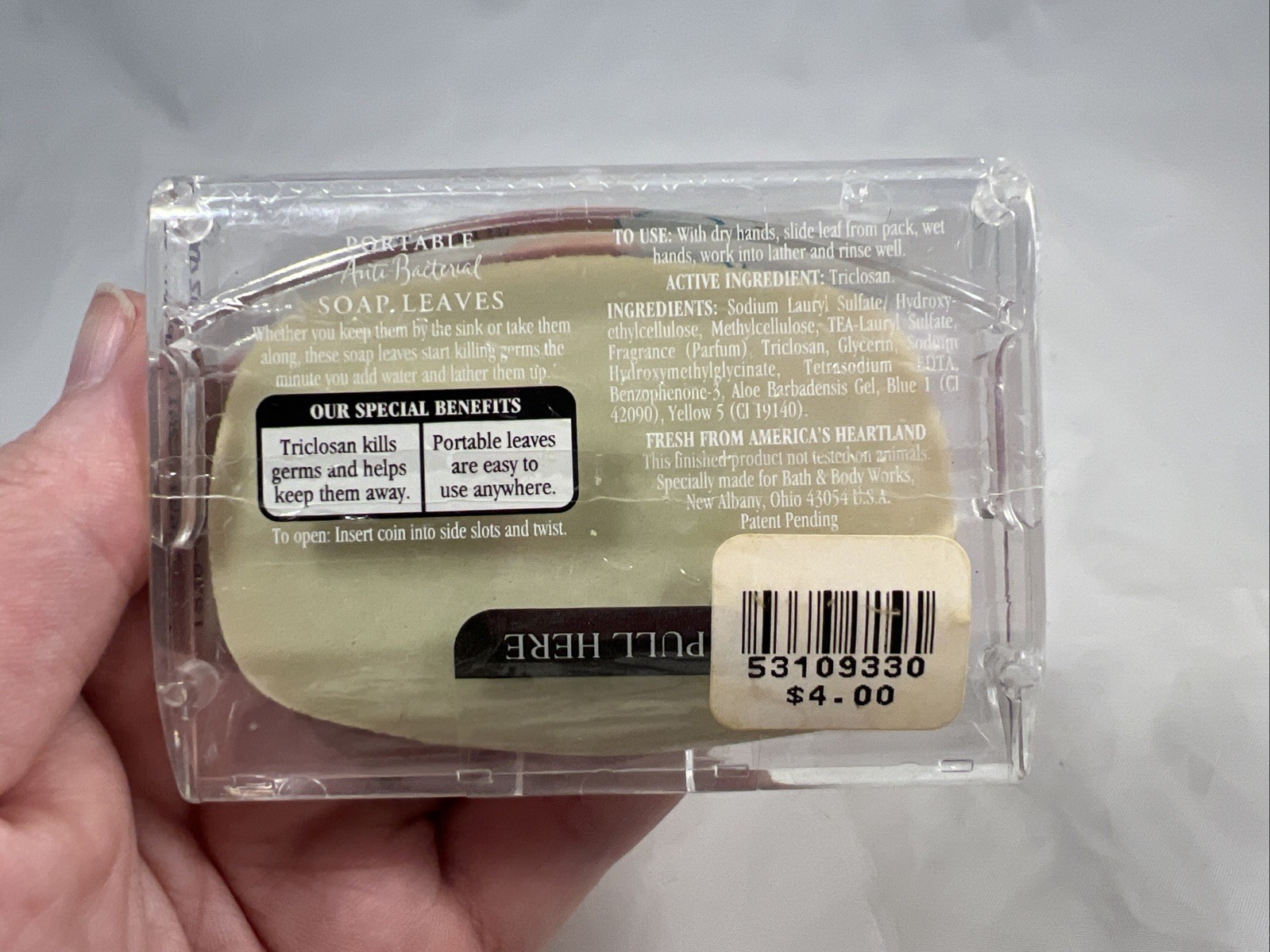 NEW Vintage Bath & Body Works Portable Anti Bac Soap Leaves- Juniper Breeze