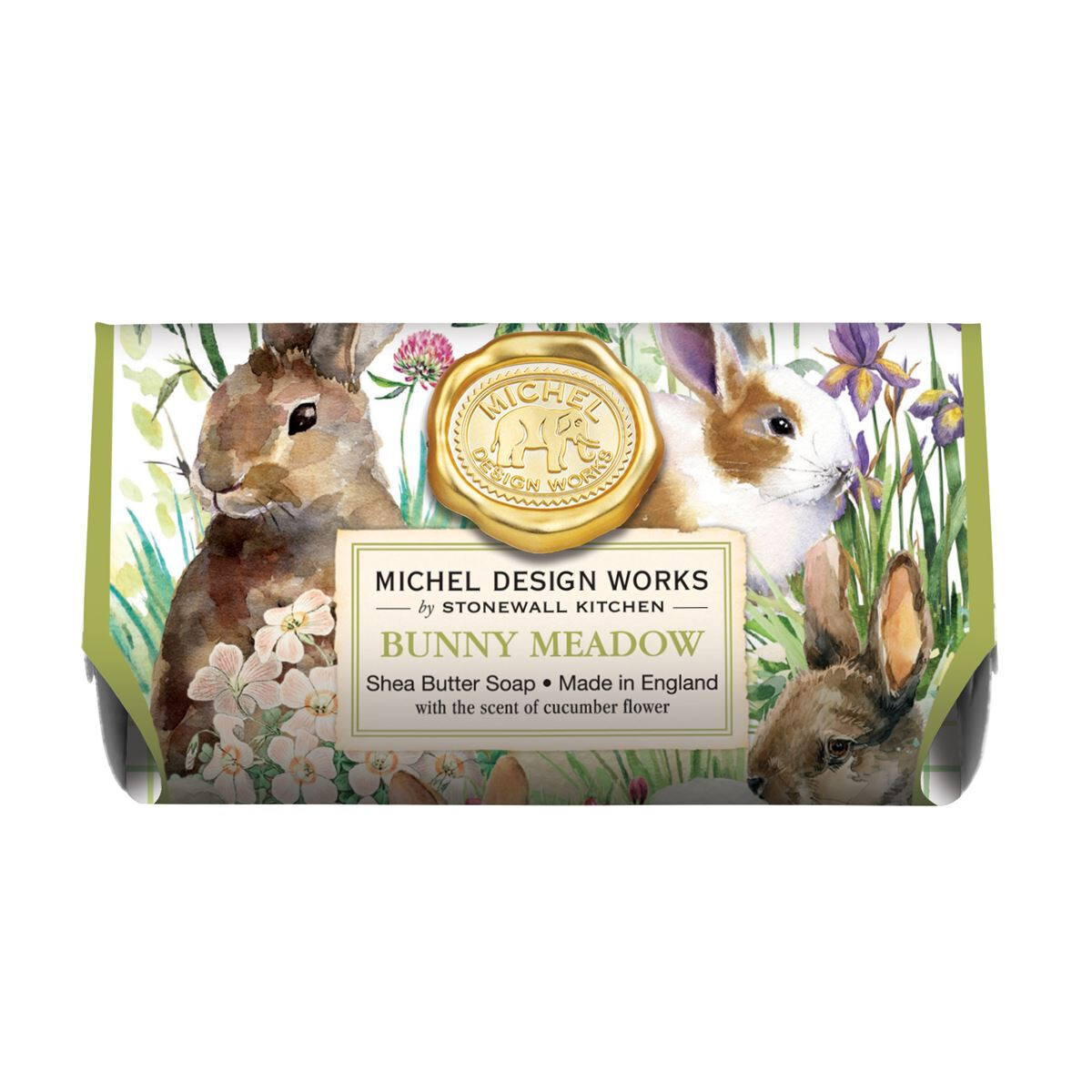 Michel Design Works Large 8.7 oz Artisanal Bar Bath Soap Bunny Meadow