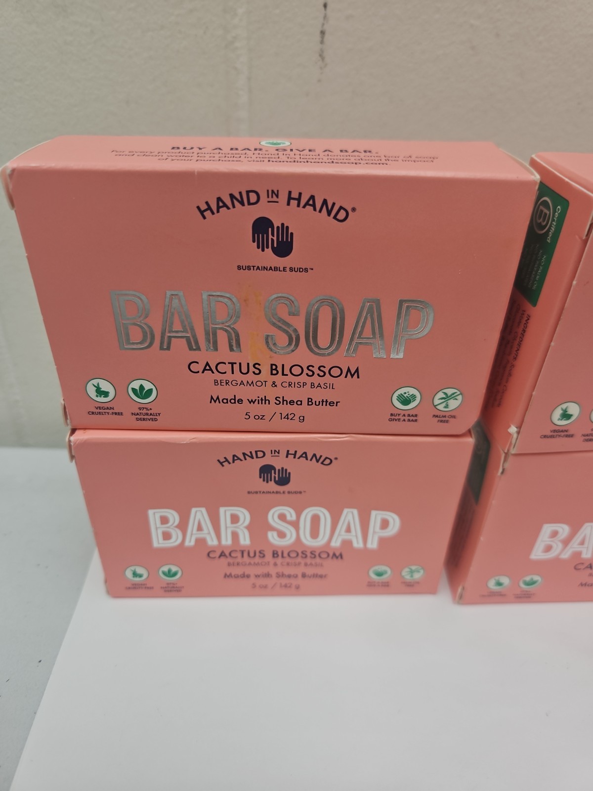 Hand in Hand Bar Soap Bergamot & Crisp Basil, Cactus Blossom Scent,5 oz (A36)