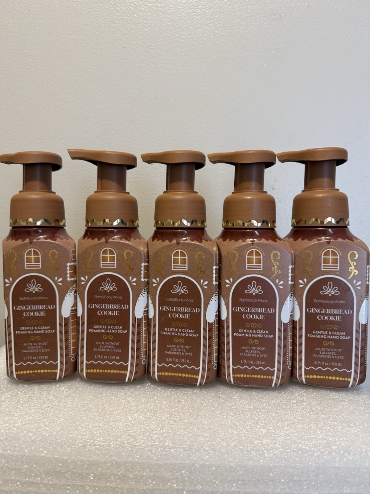 5 New GINGERBREAD COOKIE BATH & BODY WORKS GENTLE FOAMING HAND SOAP
