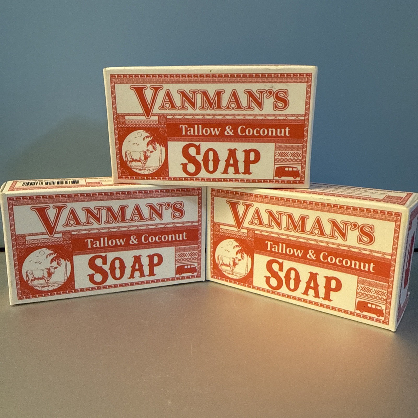 VanMan’s Organic Tallow & Coconut Soap Bar Grapefruit Scent 3.8 oz (108g) 3pack