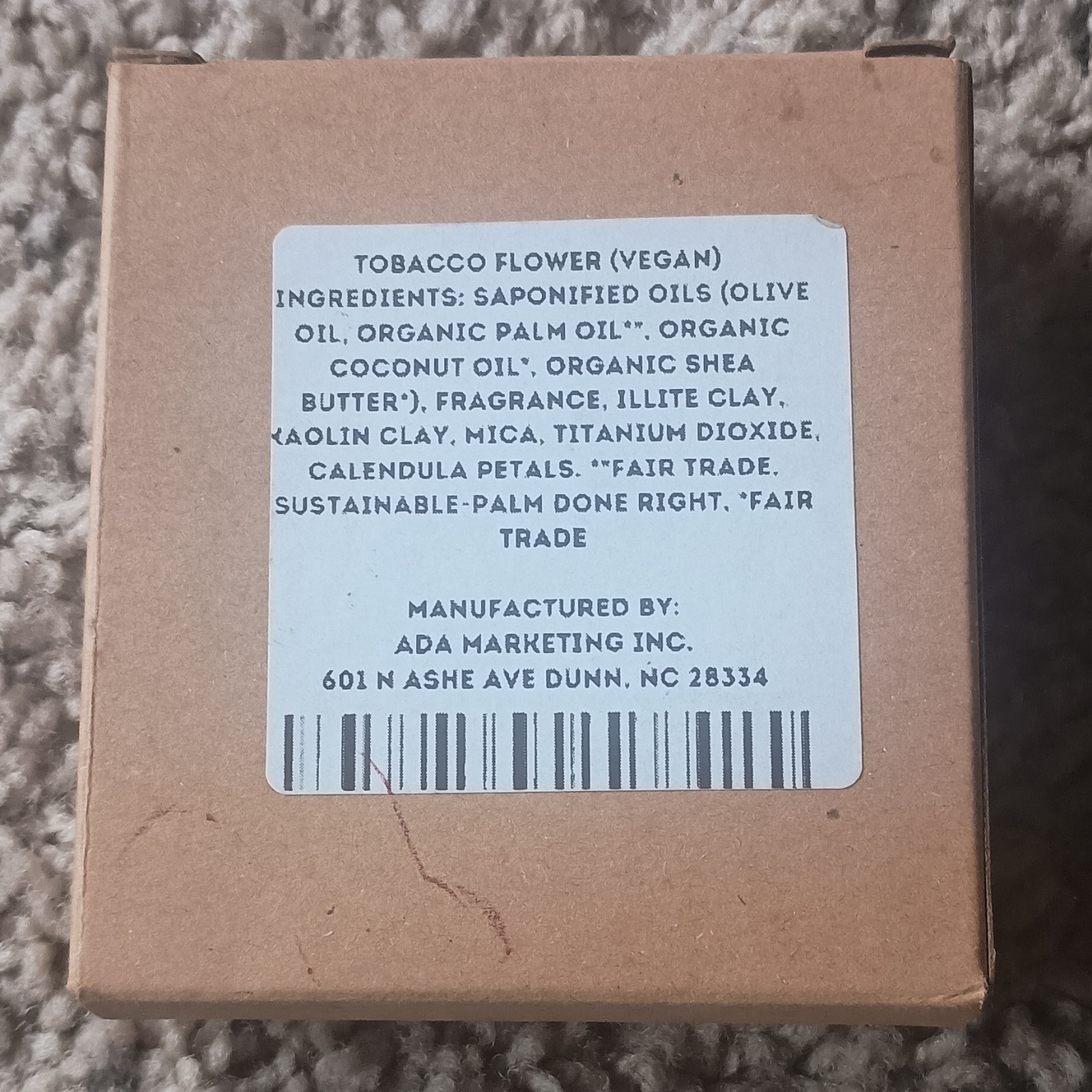 Hairy Tornado Soap Classic Clean Men Vegan Tobacco Flower Body Bar Soap