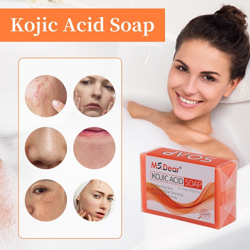 Kojic Acid Soap Dark Spot Whitening Turmeric Soap Skin Bleaching Lightening 100G