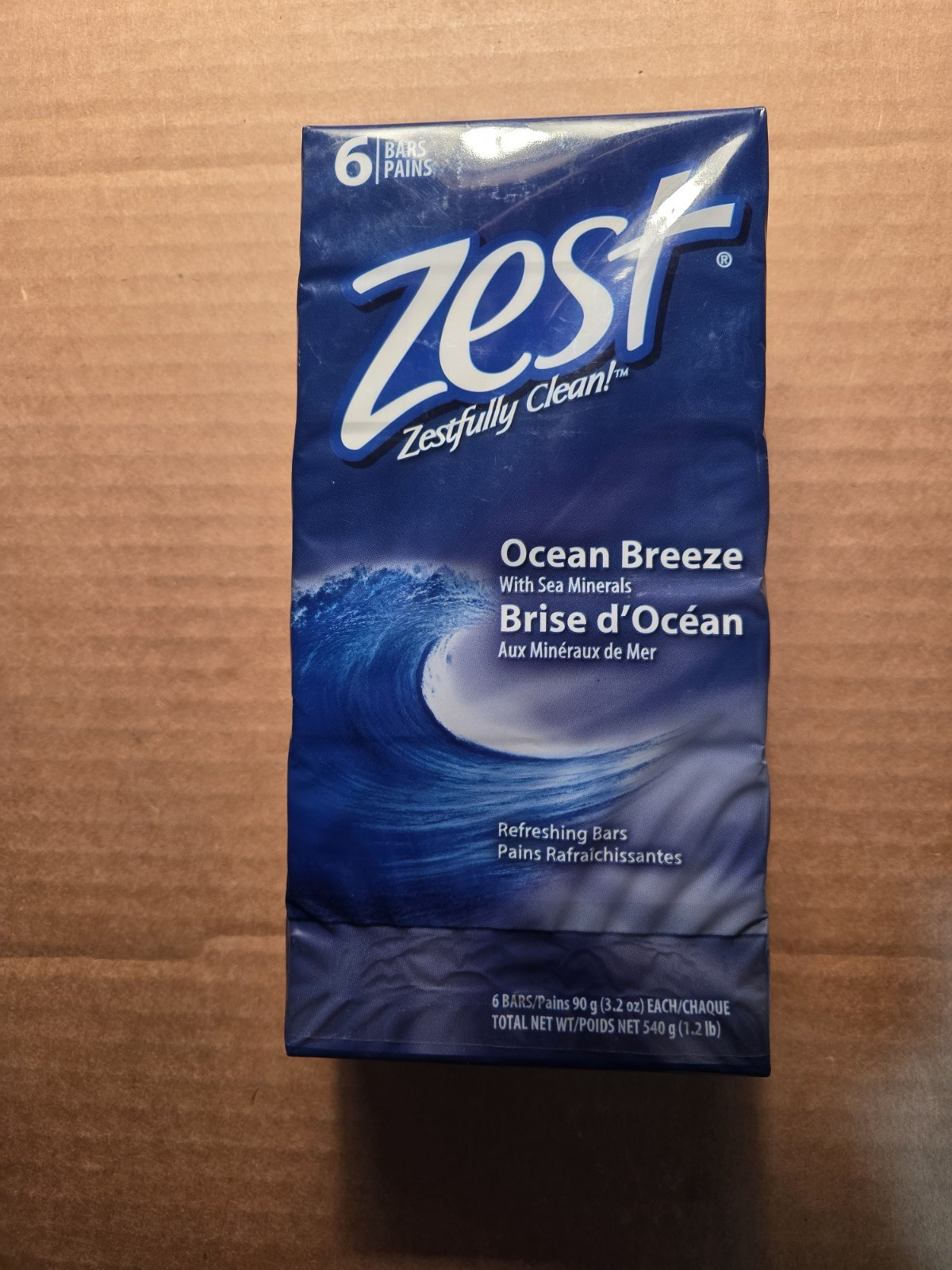 Zest Ocean Breeze Bar Soaps Each 3.2 oz 6-Bar Package Sea Mineral
