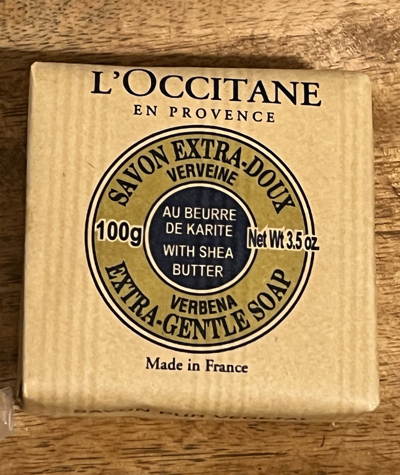 L’Occitane Verbena Shea Butter Soap Bar 100g/3.5oz + Tin Travel Case, NEW