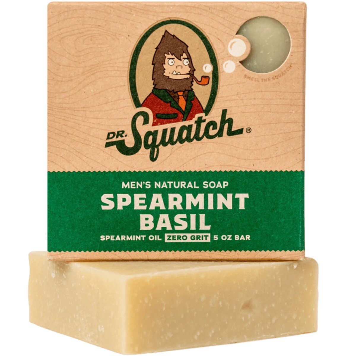 Dr. Squatch Spearmint Basil Natural Soap 5oz Zero Grit BRAND NEW