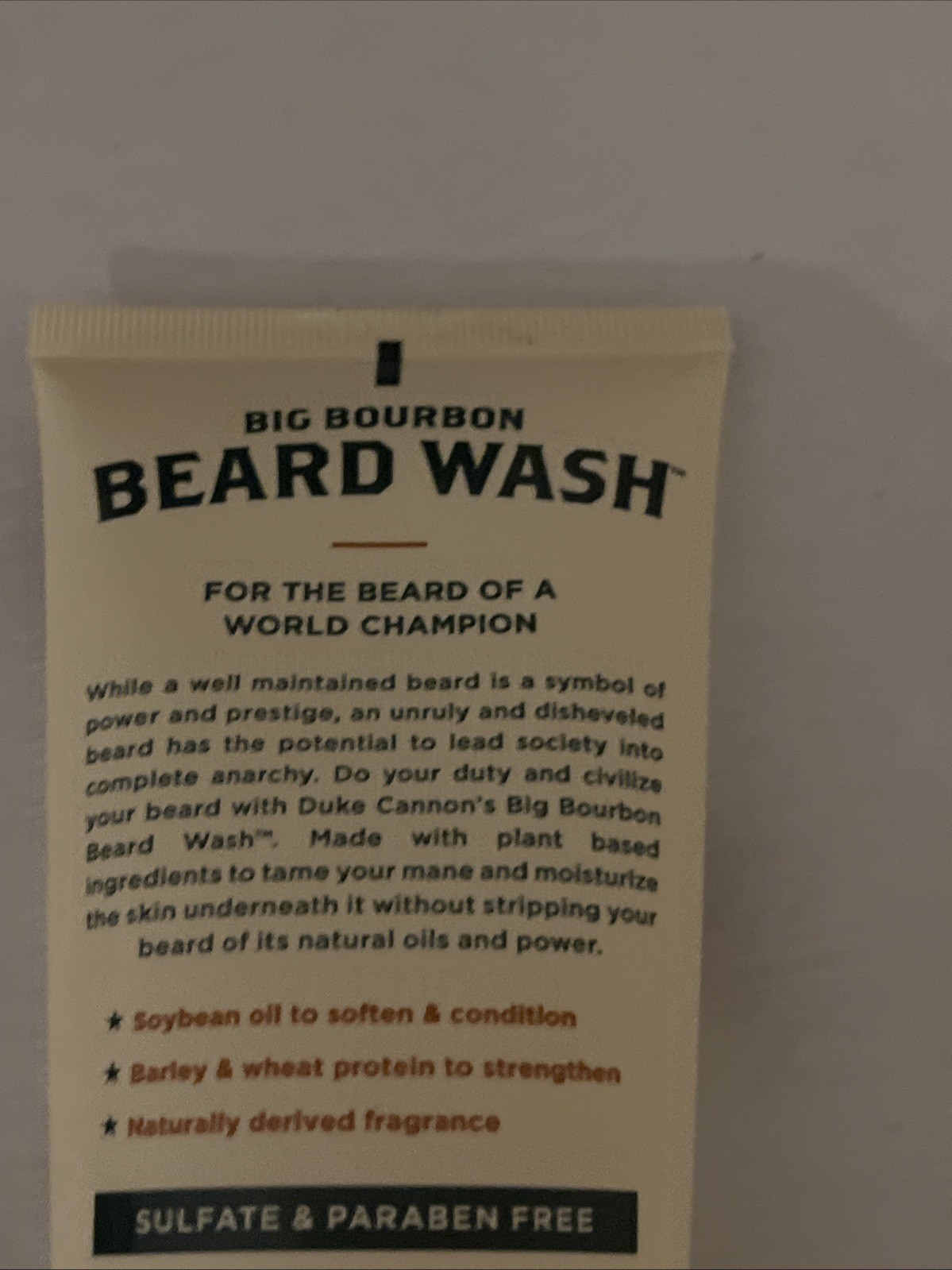Men’s – Duke Cannon Big Bourbon Beard Wash is a 6 fl. oz.