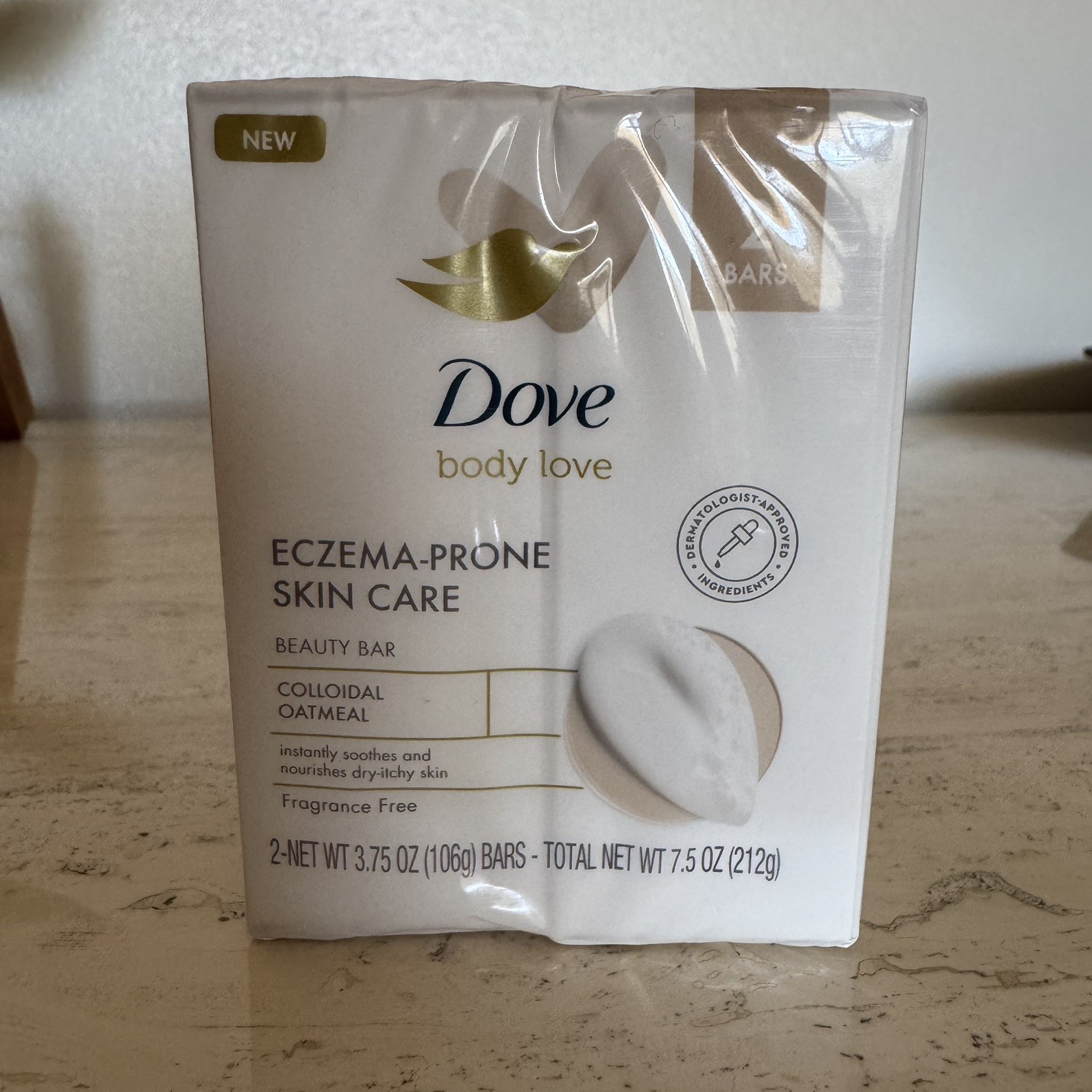NEW 2-Pack Dove Body Love Eczema Prone Skin Care Beauty Bar Soap Fragrance Free