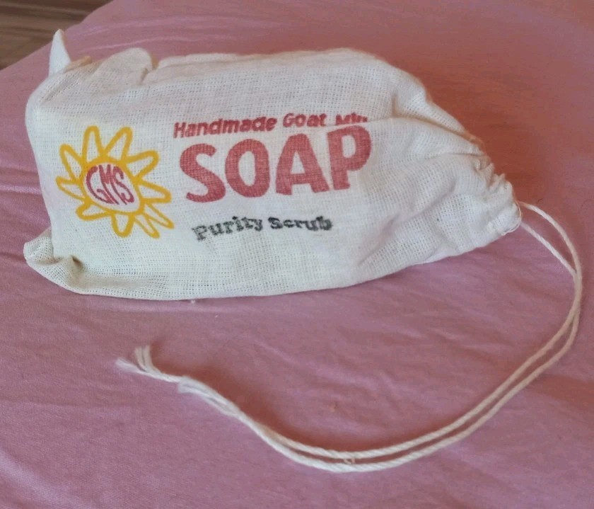 Goat Milk Stuff Handmade Goat Milk Soap Purity Scrub 3 oz w/ Drawstring Bag