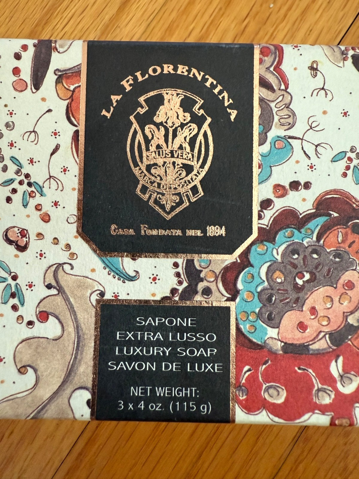 LA FLORENTINA Luxury Round Soap Vanilla Sandalwood Made in Italy (3) 4 oz Bars