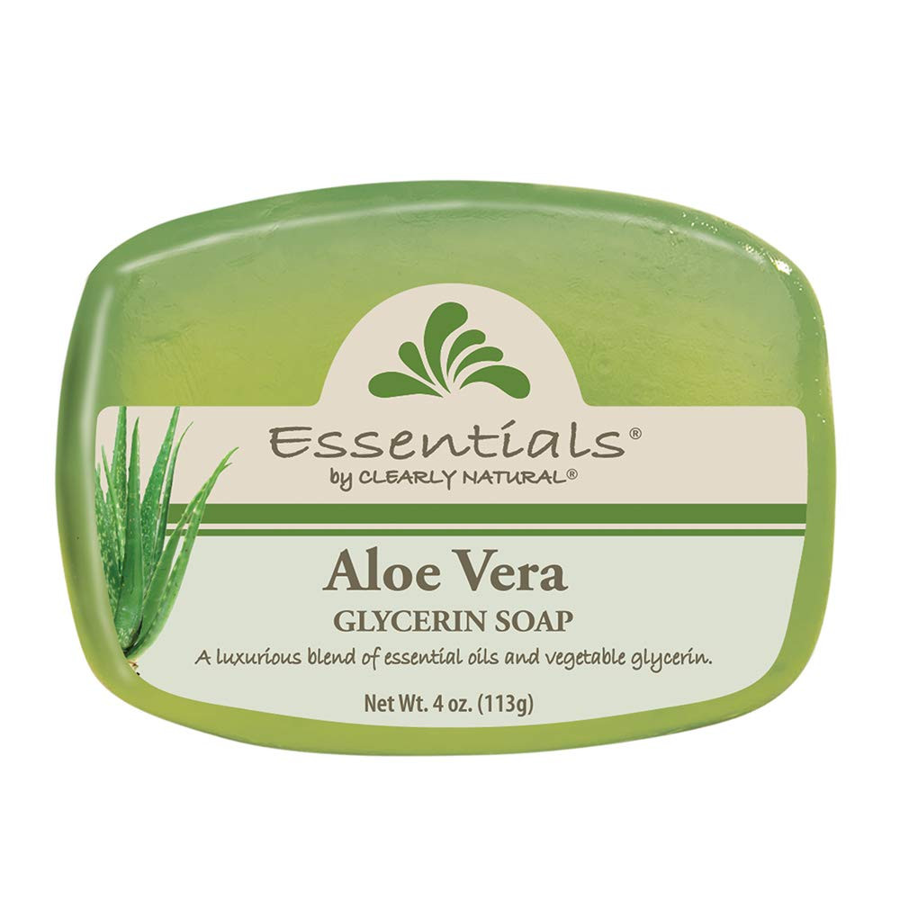 Essentials Glycerin Bar Soap, Aloe Vera, 4 Ounce, Pack of 12