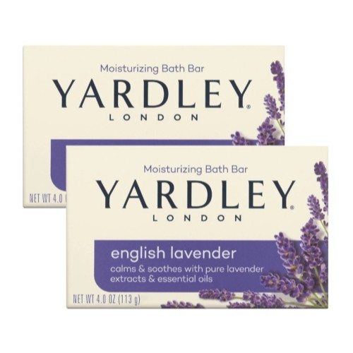 2 Pk Yardley London English Lavender Naturally Moisturizing Bath Bar 4Oz Each