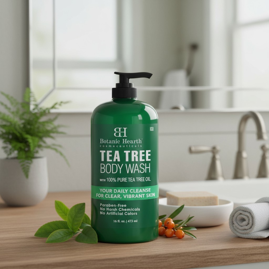 16 fl oz 2 Pack Tea Tree Oil Body Wash Soap for Men/Women Helps Athlete’s Foot,
