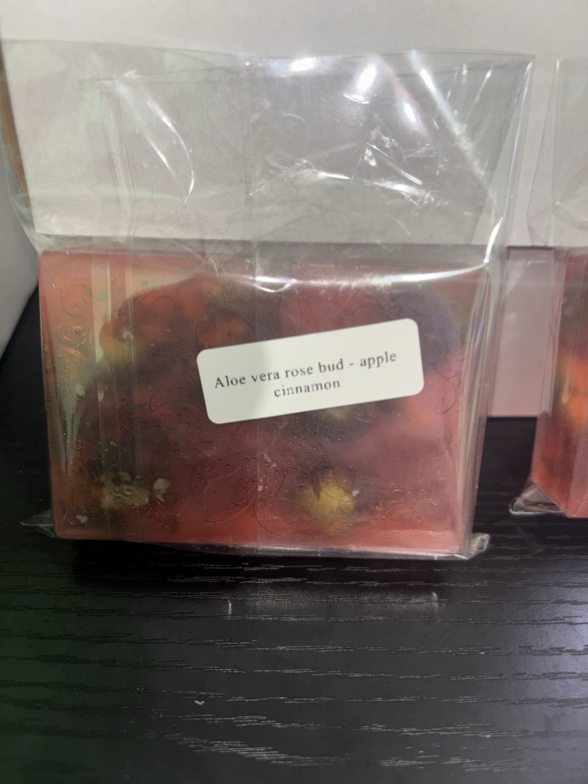 Handmade Aloe Vera Rose Body Bar Soap Apple Cinnamon Scent Red 4 oz Floral