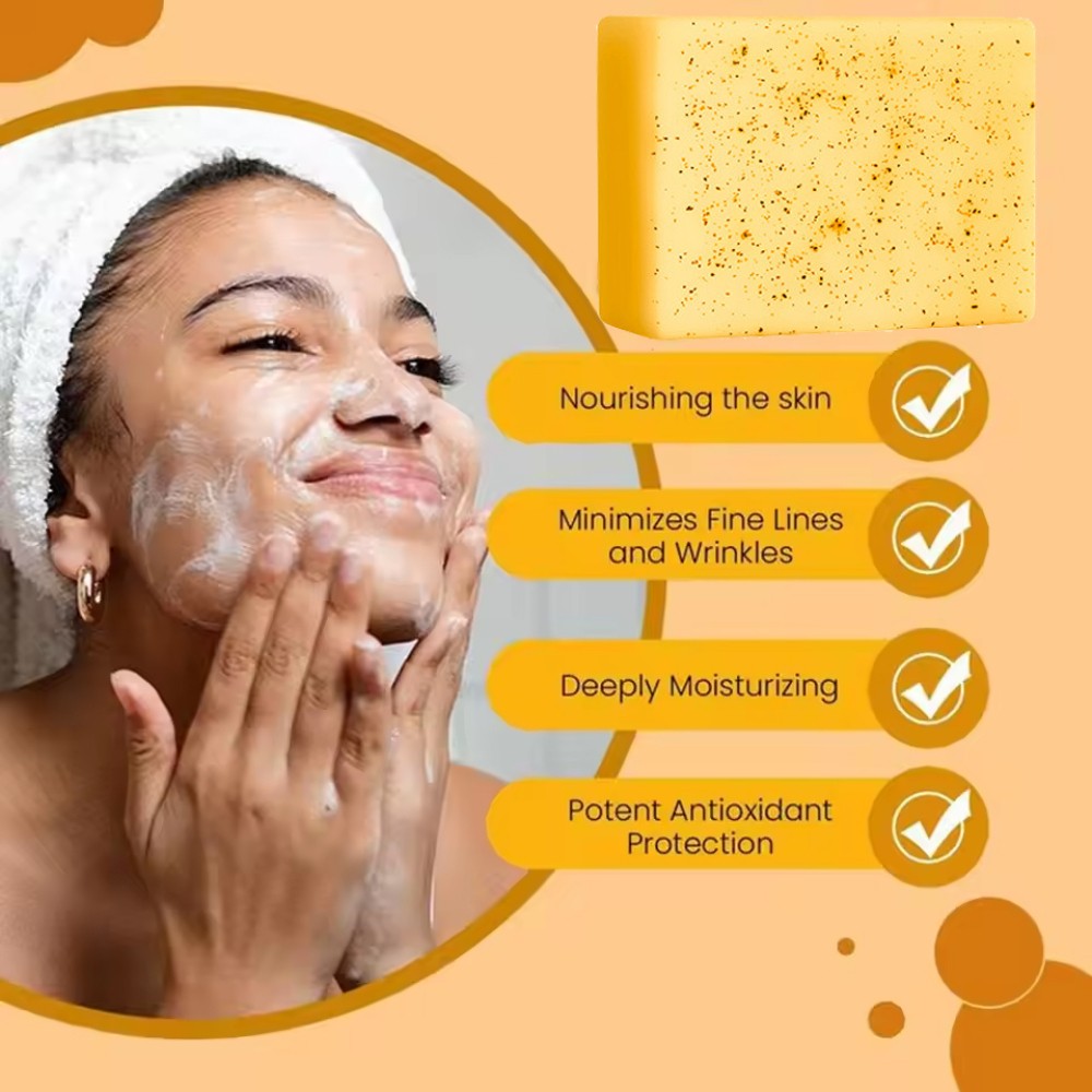 Lemon Turmeric Kojic Acid Soap Bar, Turmeric Face and Body Soap, Deep Clean 100g