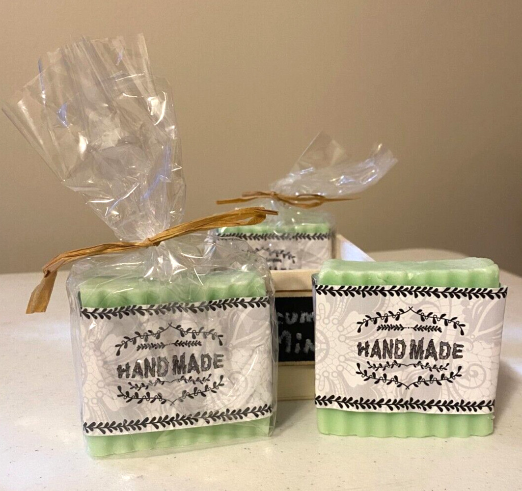 CUCUMBER MINT HANDMADE SOAP 1 Bar, Buy Bulk To Save On Shipping!