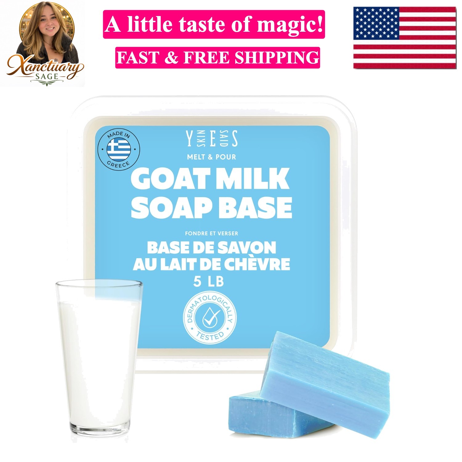 5Lb Goat Milk Soap Base – SLS/SLES Free, No Palm Oil, Organic – Melt and Pour…