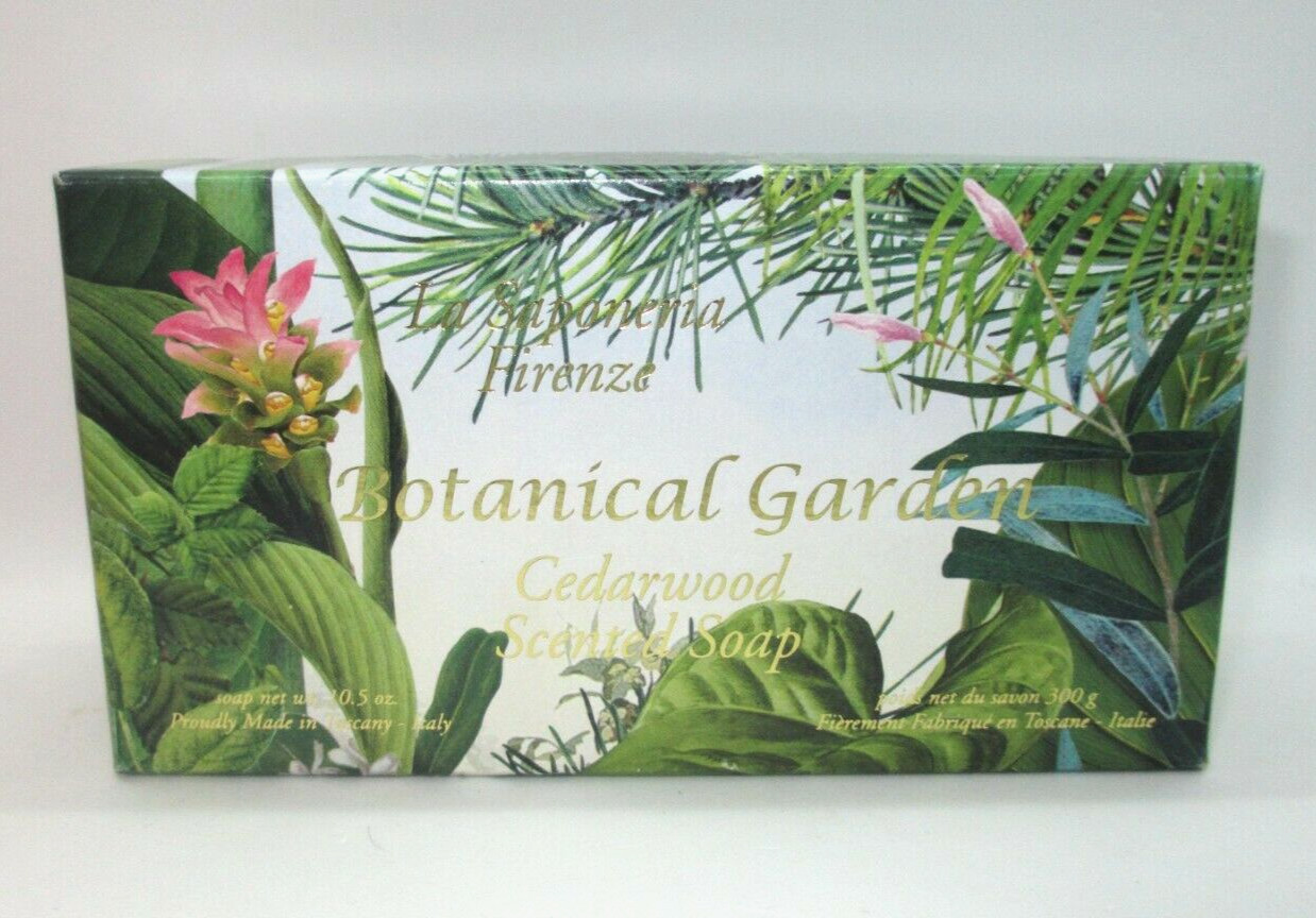 La Saponeria Firenze Botanical Garden Cedarwood Scented Soap 10.5oz New Italy