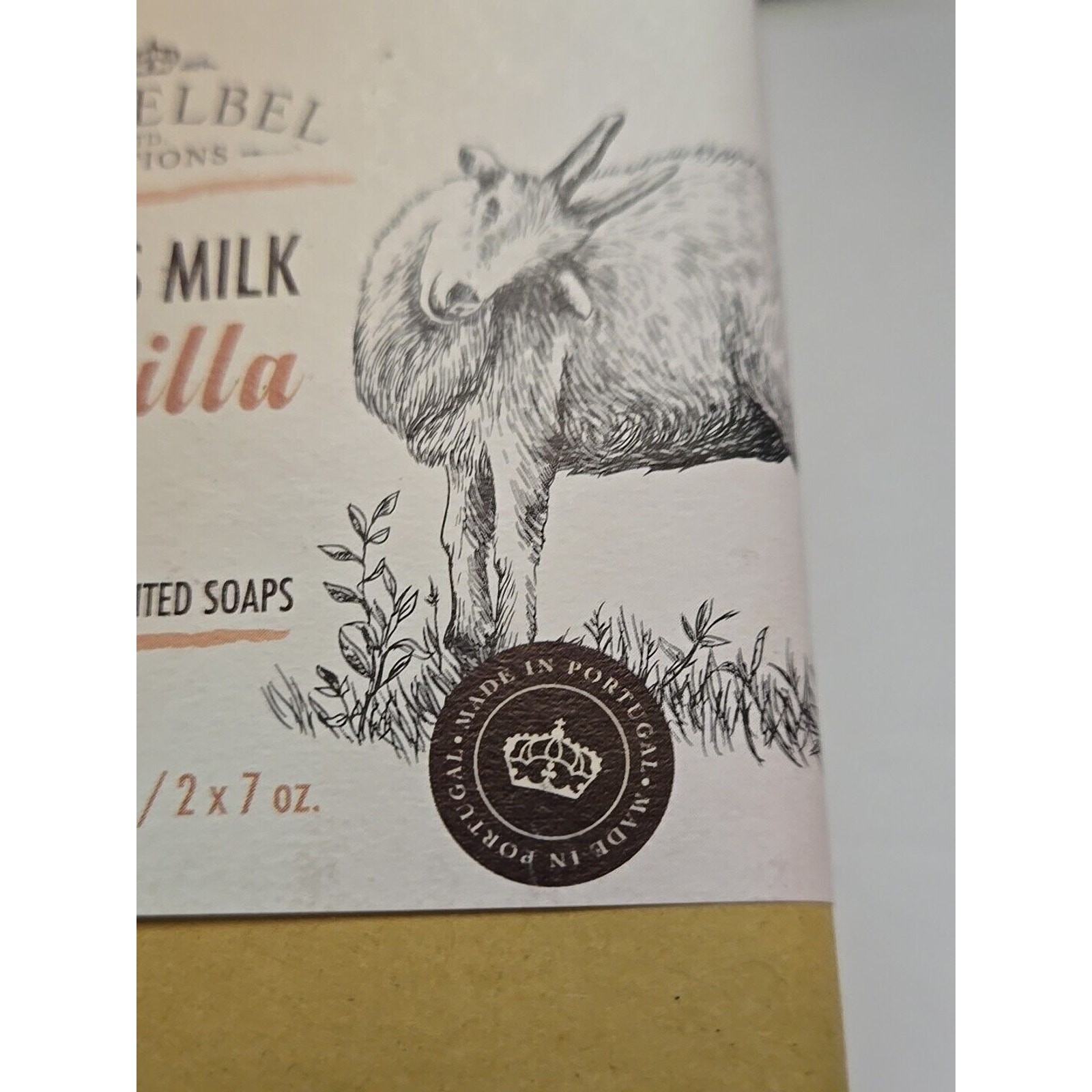 Goat’s milk Vanilla Triple Milled Soap Bar Imported, Portugal 2x7oz/200g
