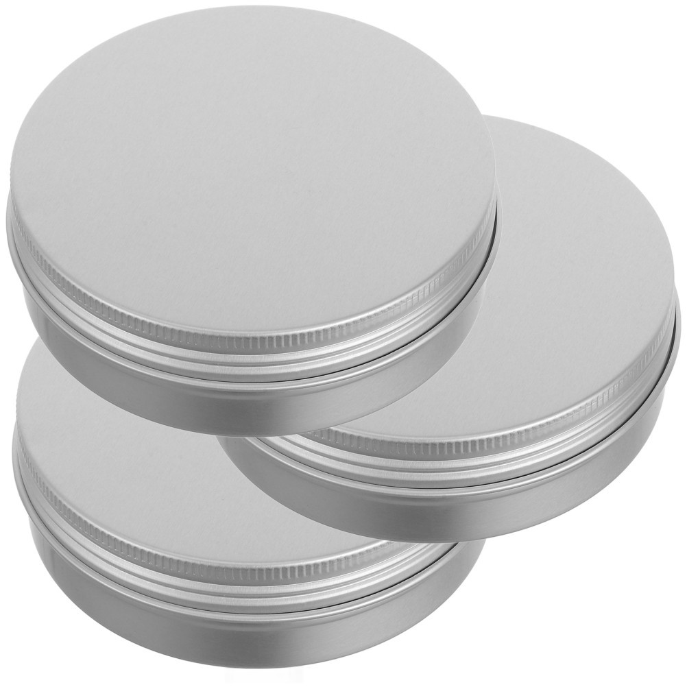 3Pcs Lightweight Aluminum Soap Holders with Removable Lid Silver Boxes