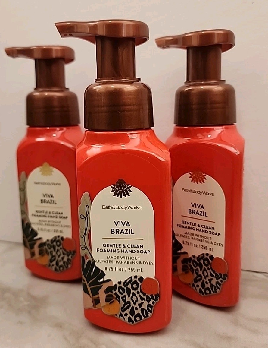 3 Pcs Set Bath & Body Works Viva Brazil Gentle & Clean Foaming Hand Soap New