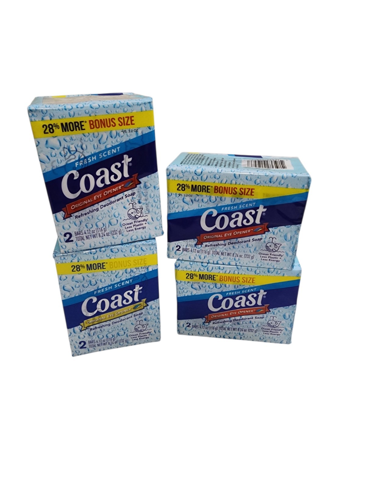 Coast Deodorant Soap Bar Fresh Scent 4.12 oz Each Eye Opener 8 bars