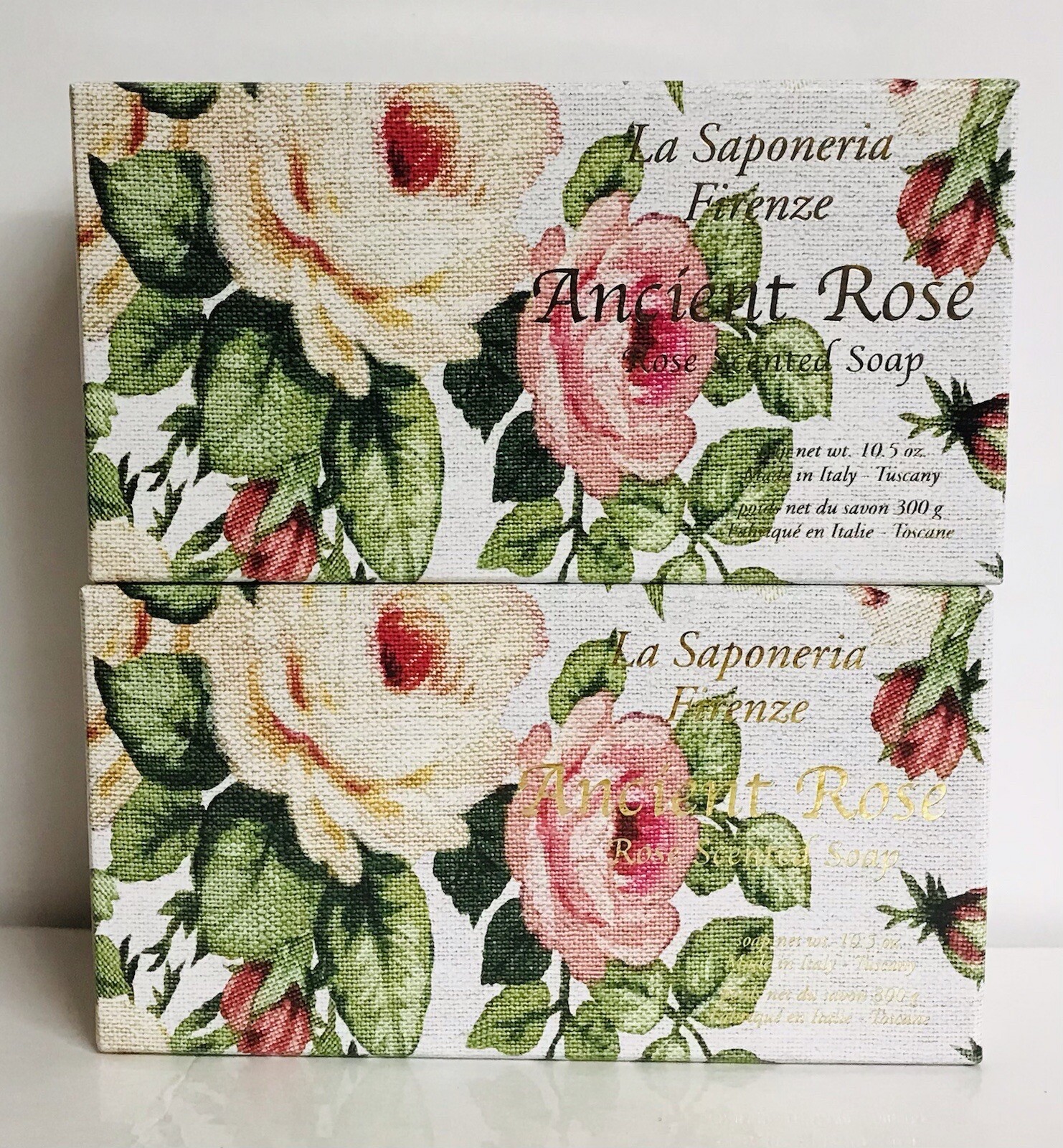 2-Pack Saponeria ~ Ancient Rose Scented Bar Soap from Italy 10.5 oz Each