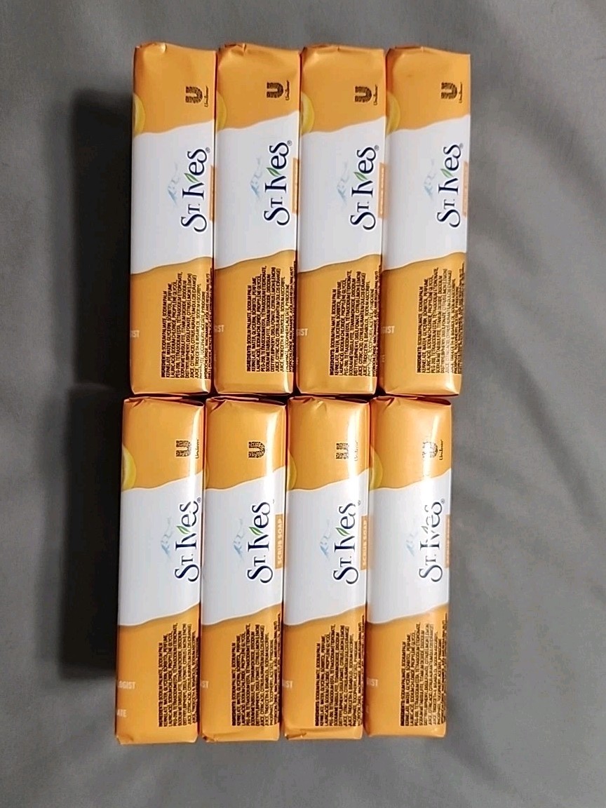 St Ives Scrub Soap Vitamin C & Orange New Sealed 3.5 oz (2) 4-packs 8 Bars Total