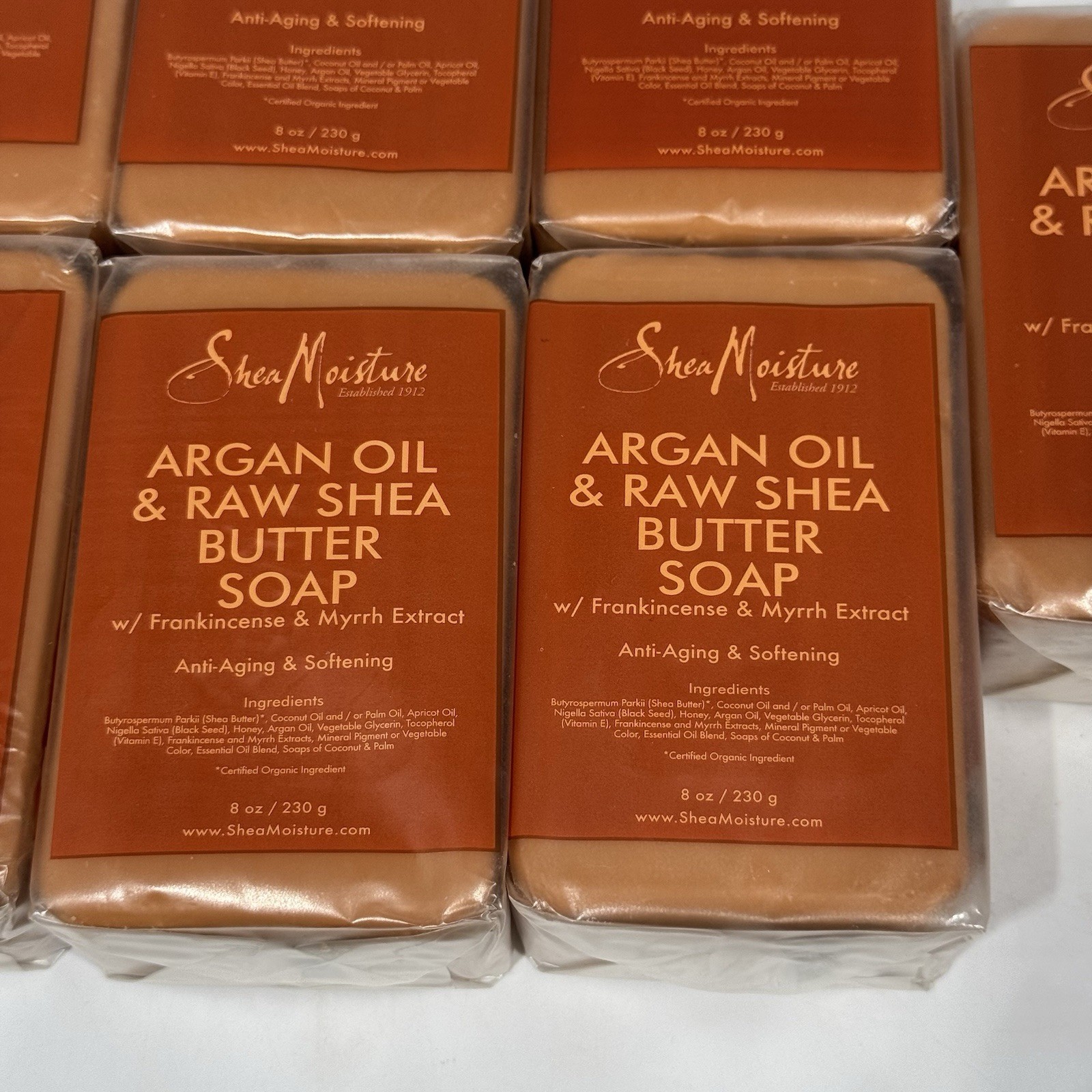 7 Bars Shea Moisture Argan Oil & Raw Shea Butter Soap Bar 8 Oz Anti Aging