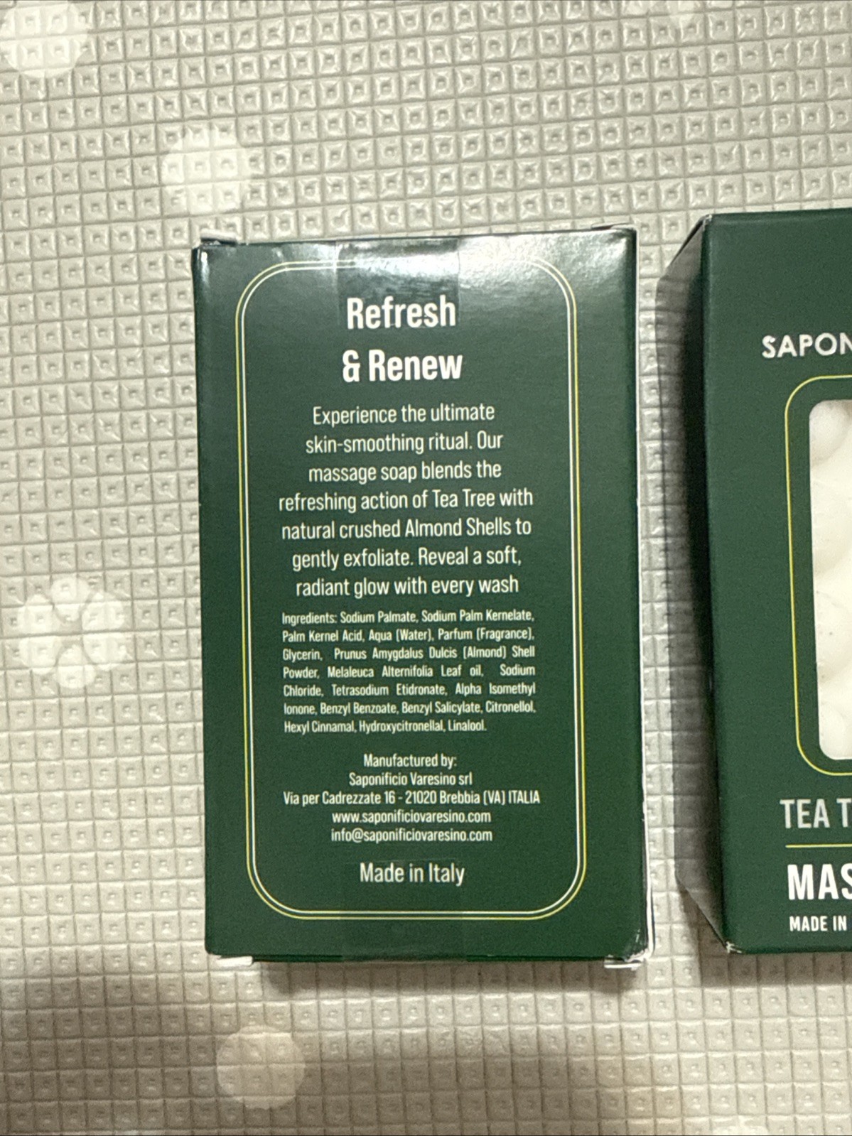 2PCS SAPONIFICIO VARESINO Body Soap For Him Massage & Scrub Tea Tree