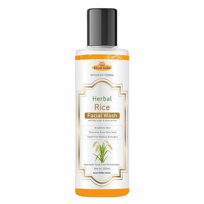 Khadi Rice Water Foaming Face Wash 200ml | Herbal Brightening Cleanser Skin