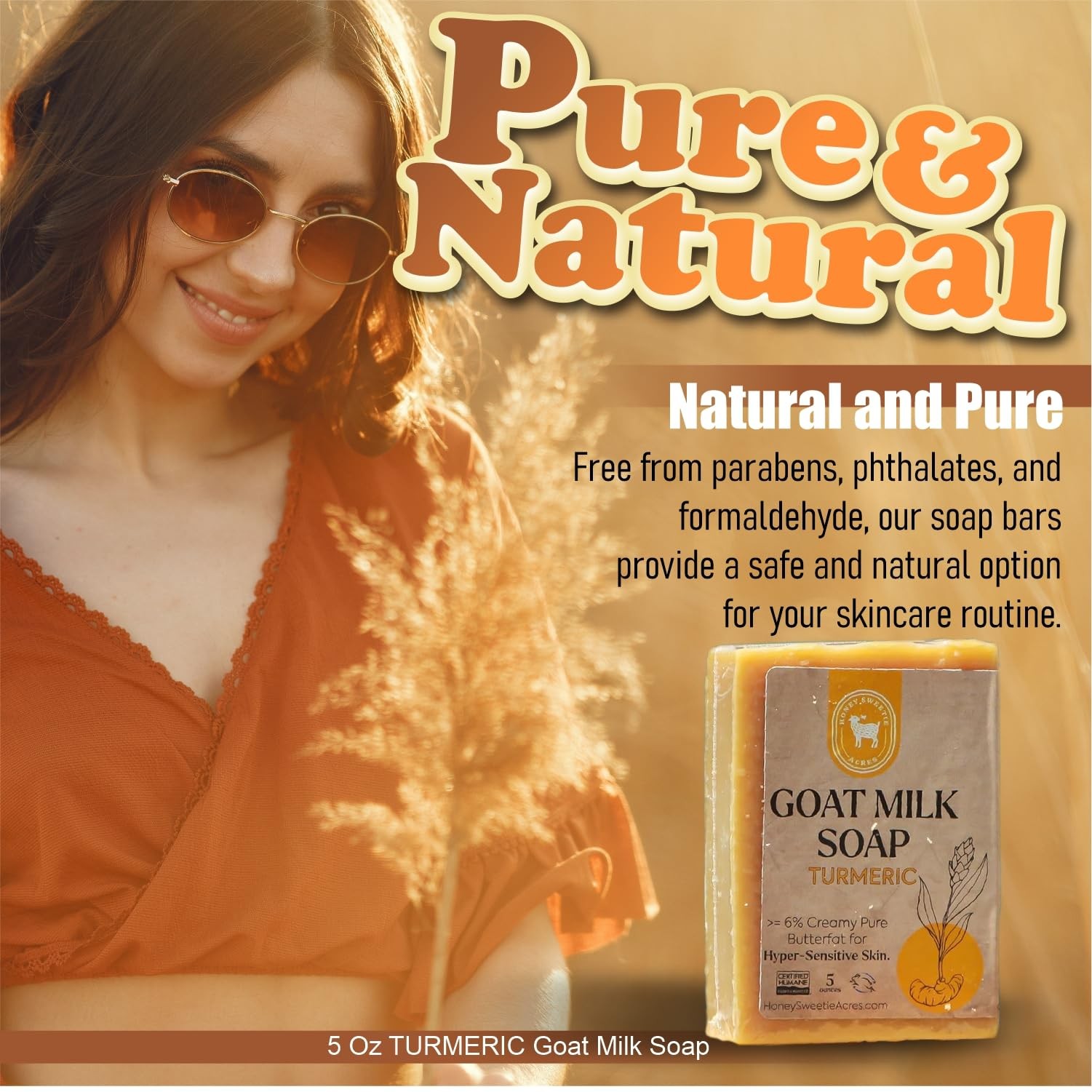 Turmeric Goat Milk Soap – Handmade 5 oz Bar, Made with Natural Ingredients, M…