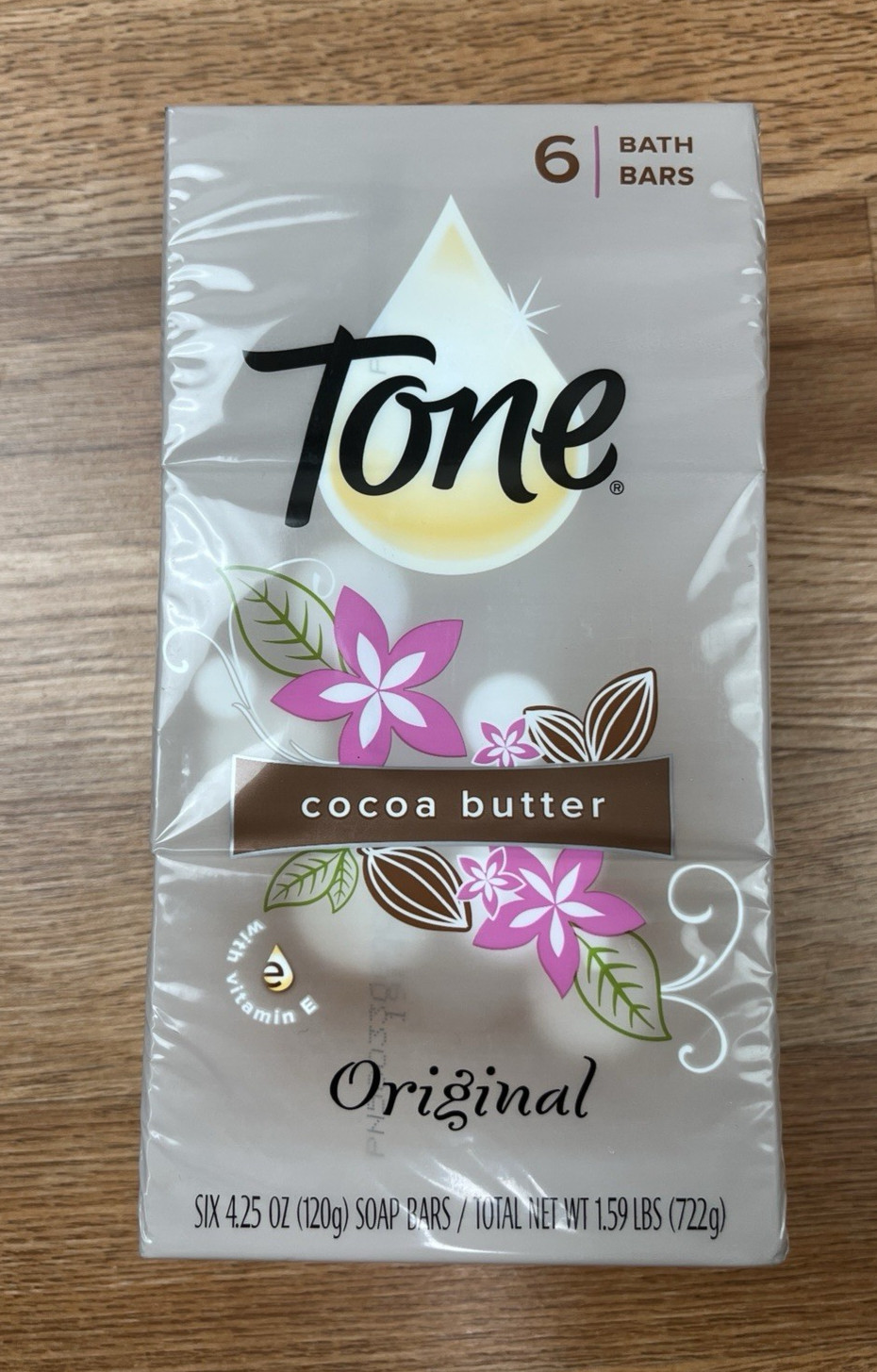 Tone Original Cocoa Butter 6 Pack Bar Soap NEW Factory Sealed