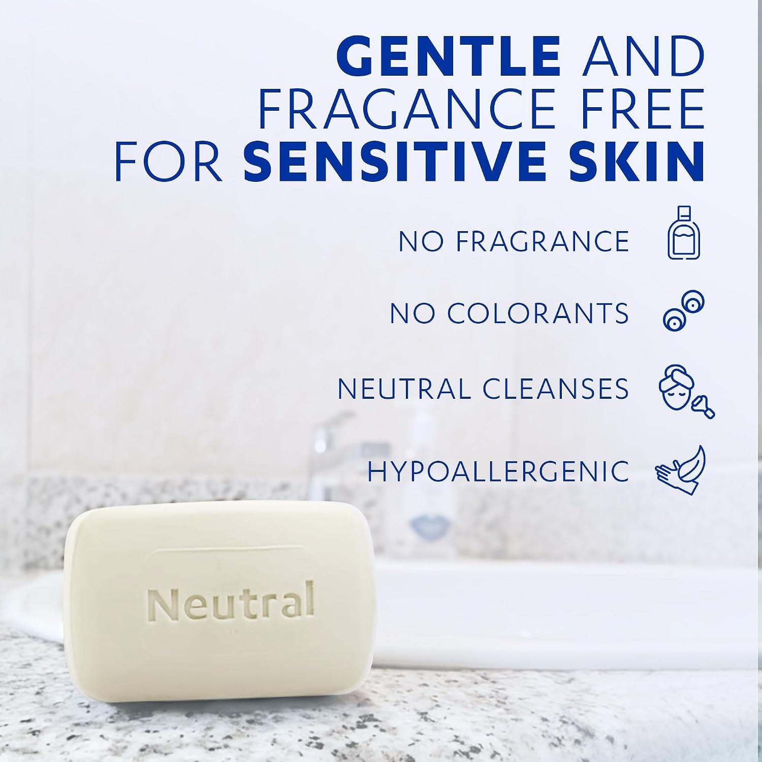 Neutral Bar Soap |Hypoallergenic | 3.5 oz | 6-Pack | 4 ingredients only, no c…