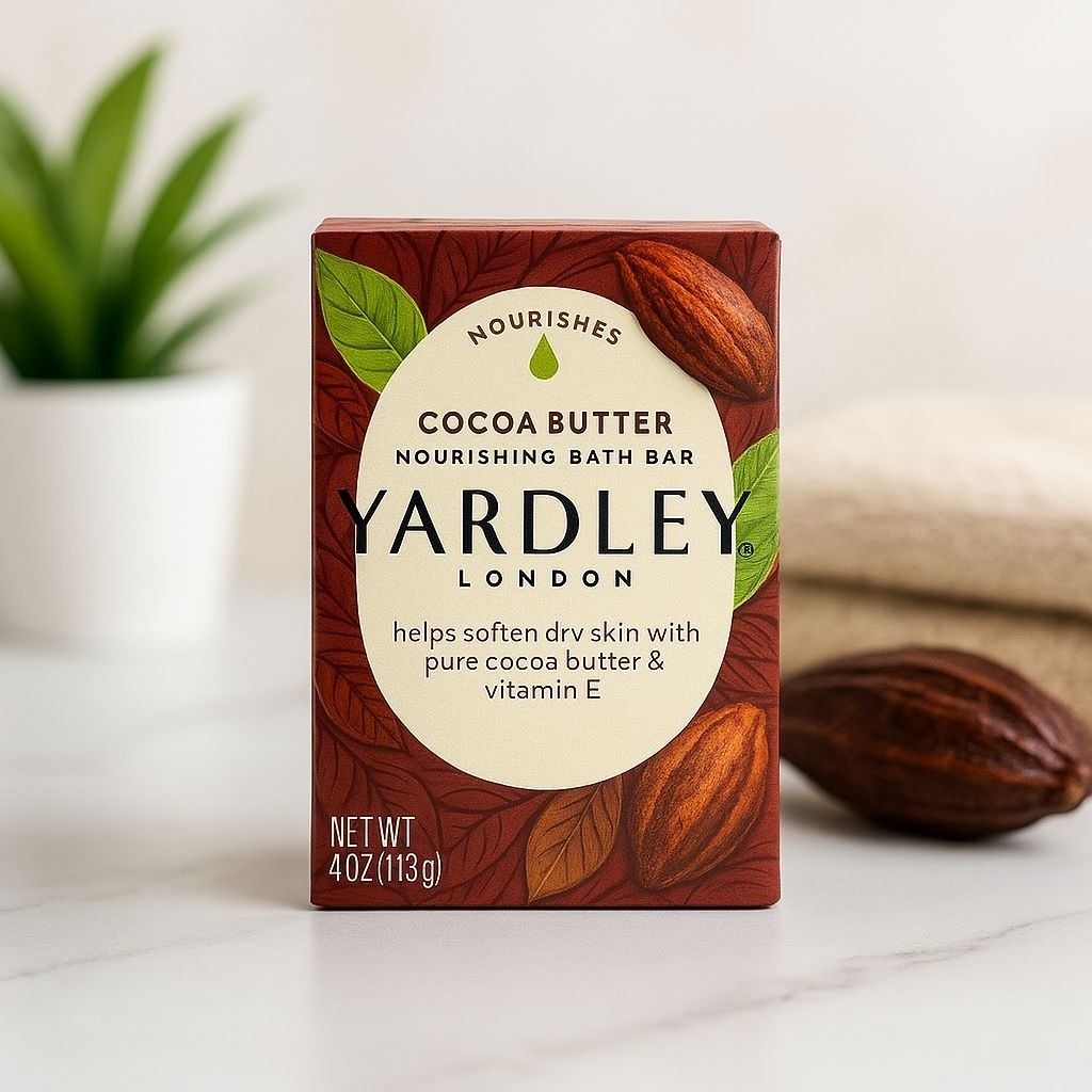 3 Yardley® London COCOA BUTTER Nourishing Bath Bar 4.0 oz Shea Butter Vitamin E