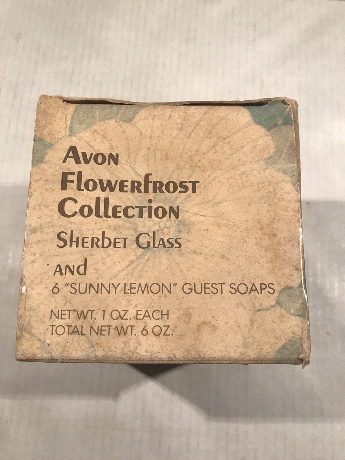 Avon 1979 Flower frost Collection Sherbert Glass holder Frost No Soaps VTG