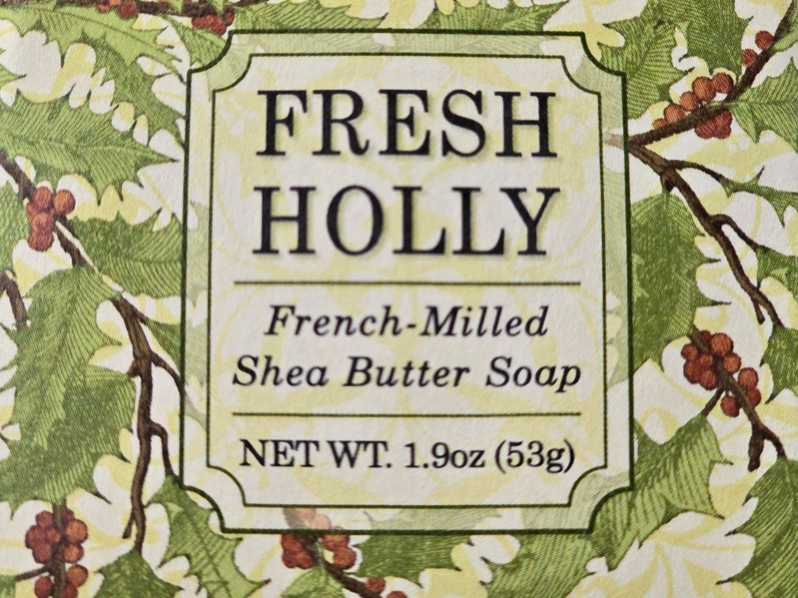 4 Greenwich Bay Trading Fresh Holly 1.9 oz 53 g Holiday Shea Butter Soap Bars