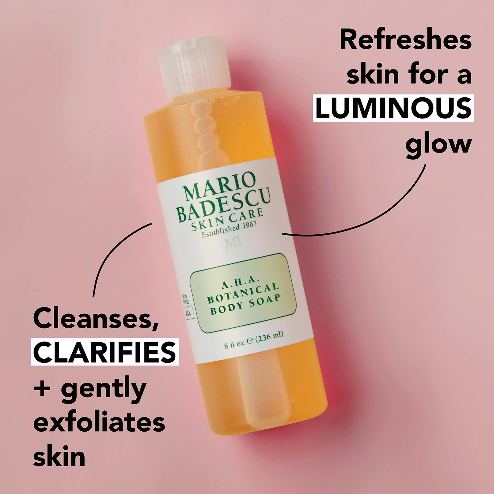 Mario Badescu AHA Botanical Body Wash Moisturizing, 16 Ounce (Pack of 1)
