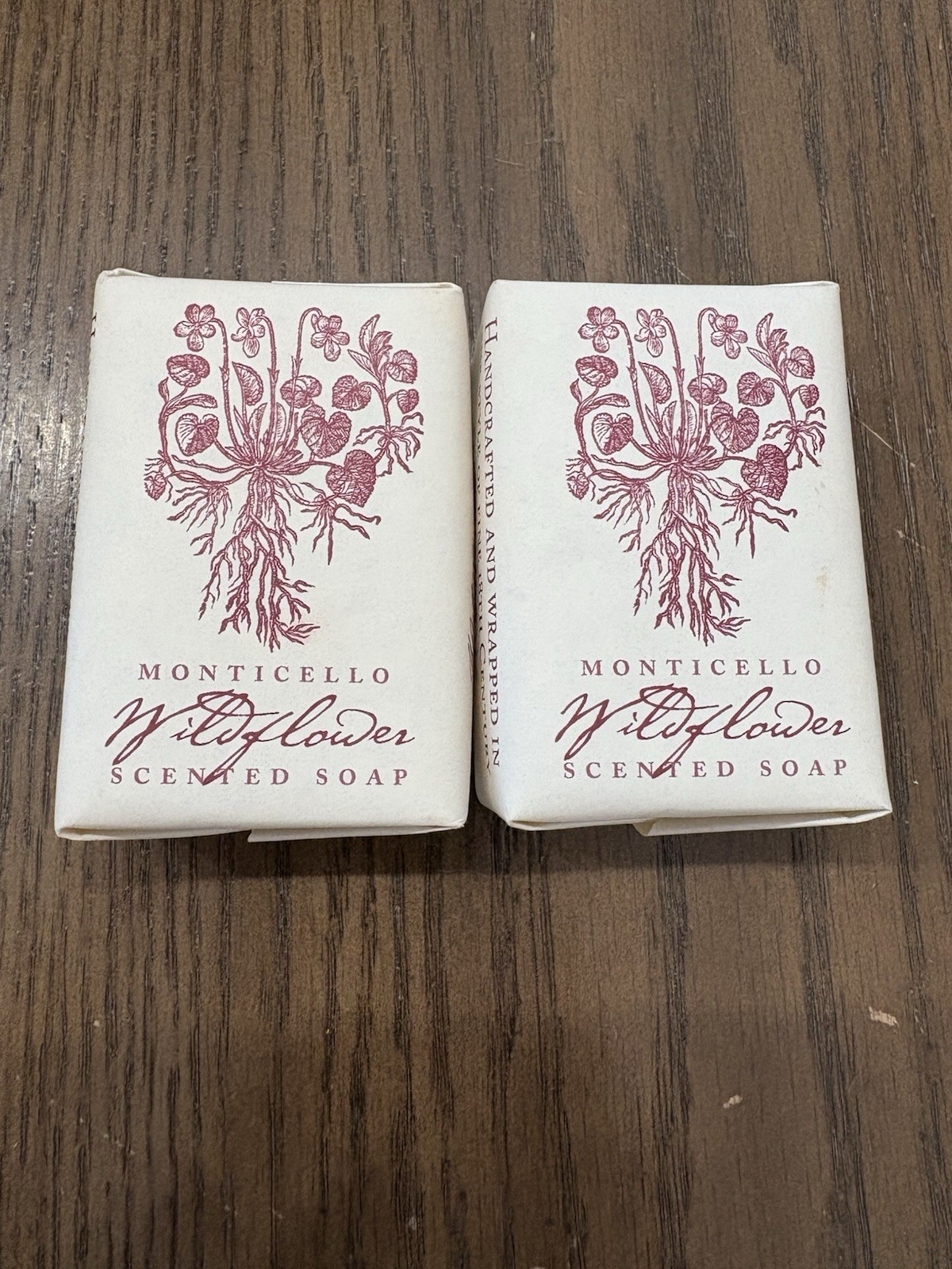Lot Of 2 Monticello Thomas Jefferson Wildflower Scented Soap 3 Oz Each