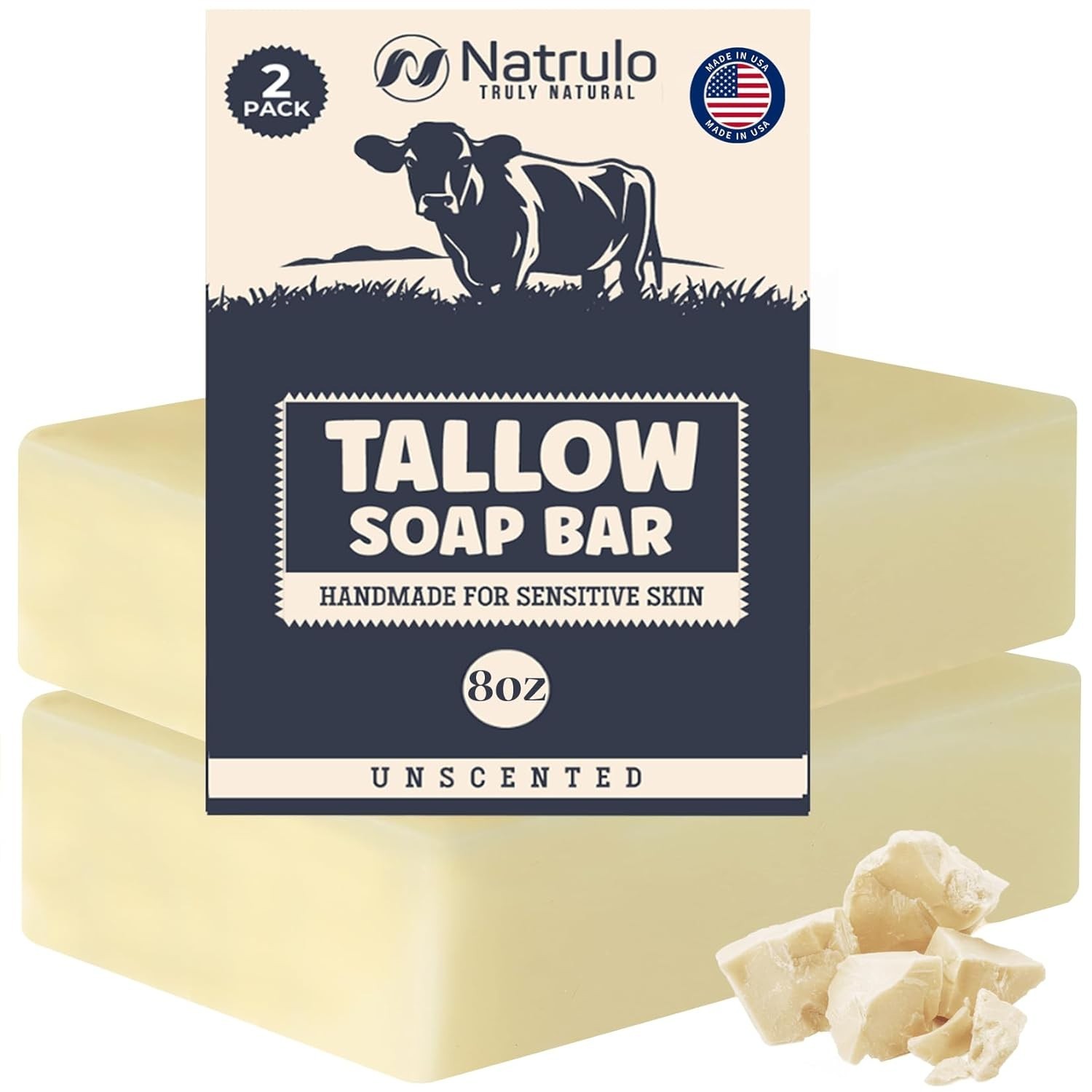 Pure Grass-Fed Tallow Soap Bar – Gentle Moisturizing for Eczema & Irritated Skin