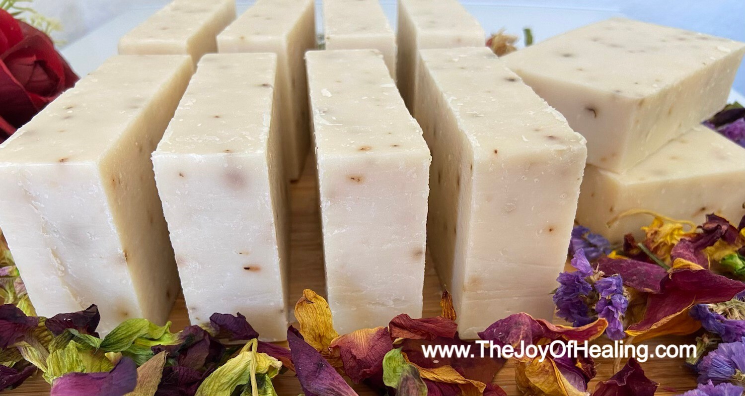 Spearmint Basil Scrub Shea Butter Natural Handmade Cold Process Bar Soap