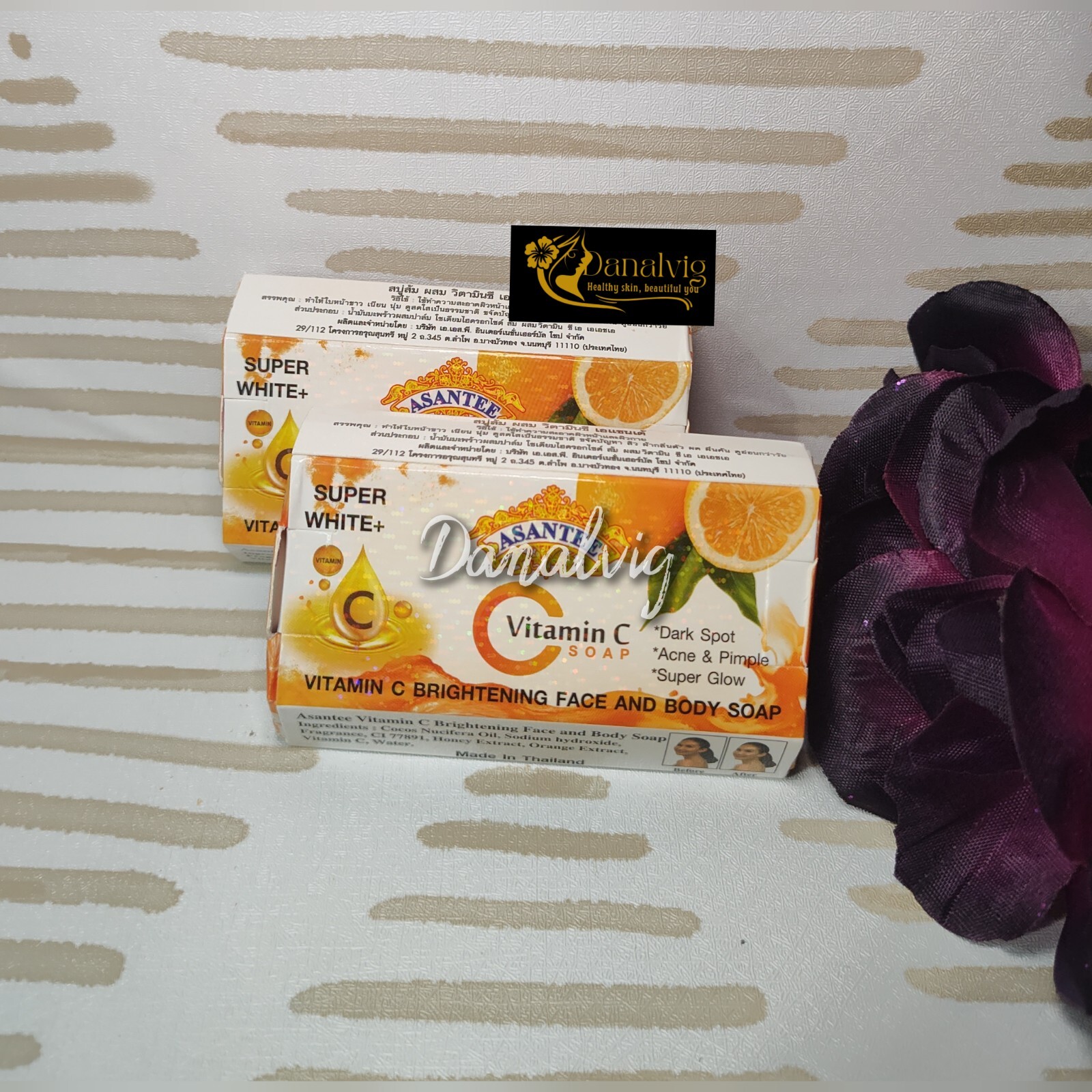 2 Bars x 125g Soap Vitamin C Asantee Face And body Brightening Soap Anti Acne